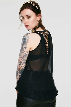 Jawbreaker Chiffon Crochet Top - Image 2