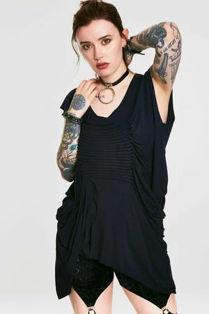 Jawbreaker Jersey Pleat Front Top