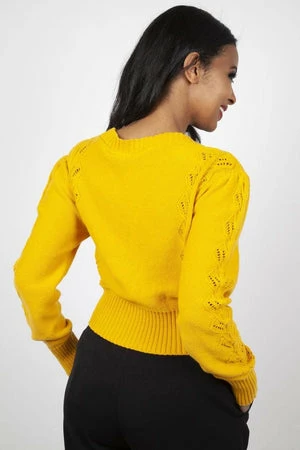 Voodoo Vixen Julia 40s Mustard Cardigan - Image 2