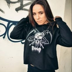 Toxico Pentagram Cropped Pullover Hood