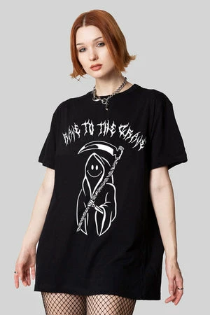 Long Clothing Rave To The Grave Oversize Tshirt - Unisex
