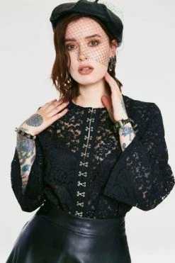 Jawbreaker Ruffling Feathers Lace Top