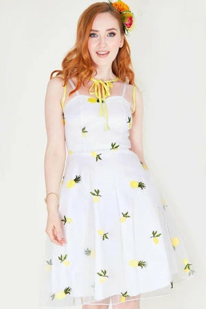 Voodoo Vixen Stacey Pineapple Flared Dress