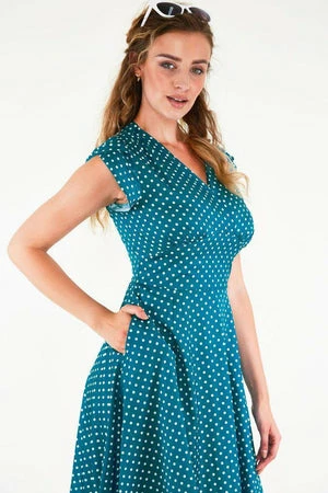 Voodoo Vixen Tabby Polka Dot Tea Dress