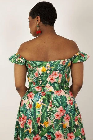 Voodoo Vixen Valentina Floral Tropical Print Cropped Top - Image 2