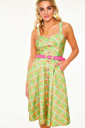 Voodoo Vixen Vita Rainbow Tartan Summer Dress - Image 11