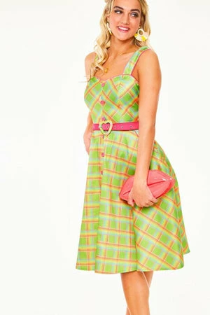 Voodoo Vixen Vita Rainbow Tartan Summer Dress - Image 14