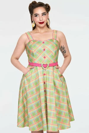Voodoo Vixen Vita Rainbow Tartan Summer Dress - Image 16