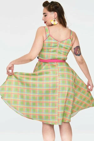 Voodoo Vixen Vita Rainbow Tartan Summer Dress - Image 17