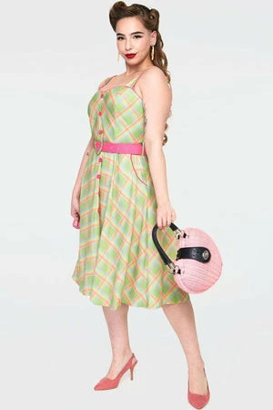 Voodoo Vixen Vita Rainbow Tartan Summer Dress - Image 19