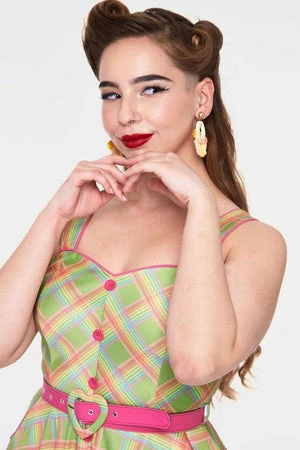 Voodoo Vixen Vita Rainbow Tartan Summer Dress - Image 20