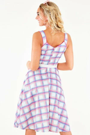 Voodoo Vixen Vita Rainbow Tartan Summer Dress - Image 2