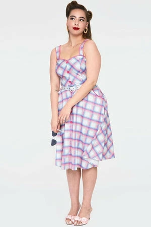 Voodoo Vixen Vita Rainbow Tartan Summer Dress - Image 9