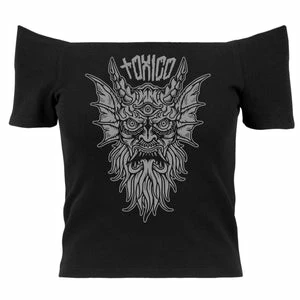 Toxico Demon Off Shoulder Rib Tee - Image 3