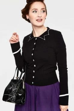 Voodoo Vixen Winifred Pointy Collar Cardigan