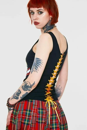 Jawbreaker Zombie Skull Burger Tie Back Top - Image 2