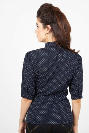 Voodoo Vixen Alex Polka Dot Blouse - Image 2