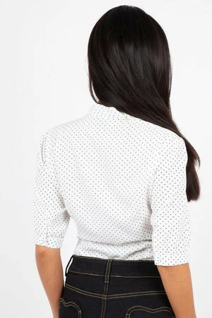 Voodoo Vixen Alex Polka Dot Blouse - Image 5