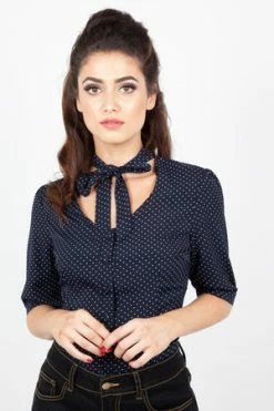 Voodoo Vixen Alex Polka Dot Blouse