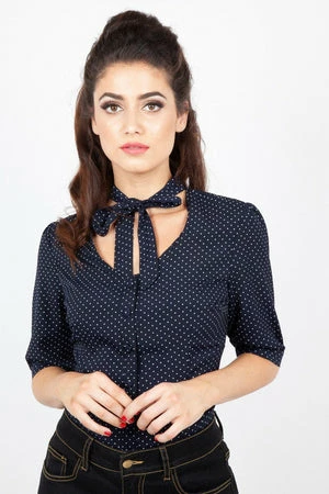 Voodoo Vixen Alex Polka Dot Blouse