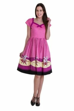 Banned Ballerina Border Cap Sleeve Dress