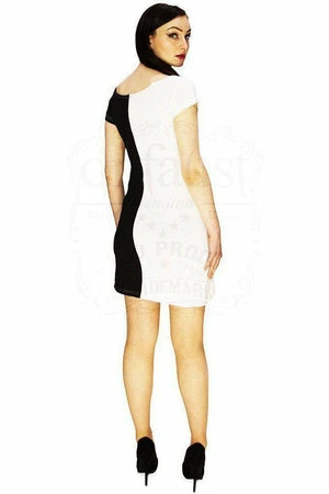 Dr Faust Beetlejuice Two Face Black And White Mini Dress - Zoey - Image 2