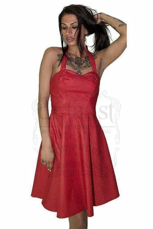 Dr Faust Black Polka Dot White Midi Dress - Soleil