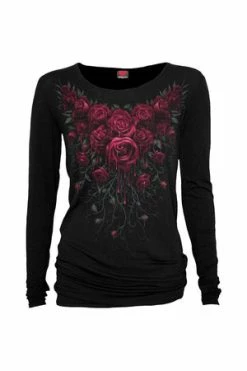 Spiral Blood Rose - Baggy Top Black