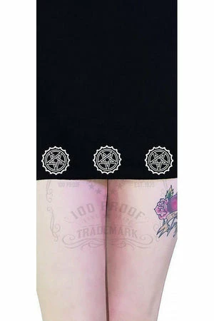 Dr Faust Bottle Caps Pentagrams Black Mini Dress - Tiana - Image 4