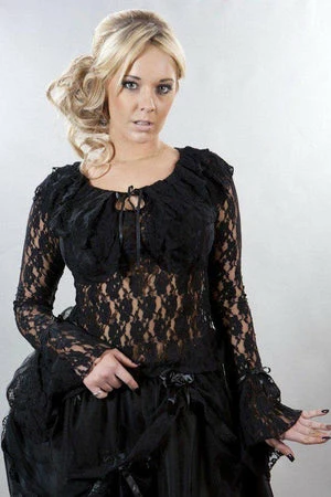 Burleska Brenda Long Sleeve Top In Lace - Image 3