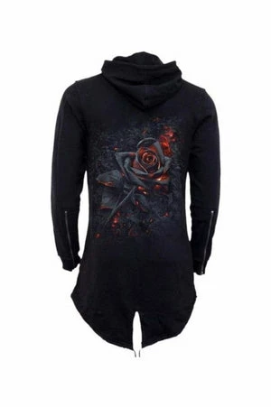 Spiral Burnt Rose - Ladies Fish Tail Full Zip Hoody - Zip Sleeve