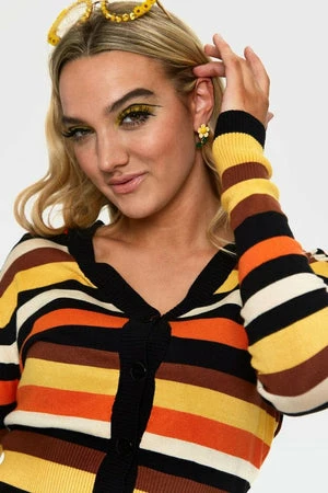 Voodoo Vixen Sweet Candy Corn Stripe Crop Cardigan - Image 5