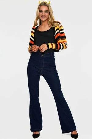 Voodoo Vixen Sweet Candy Corn Stripe Crop Cardigan - Image 4