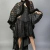 Burleska Catherine Cape In Black Lace With Brooch