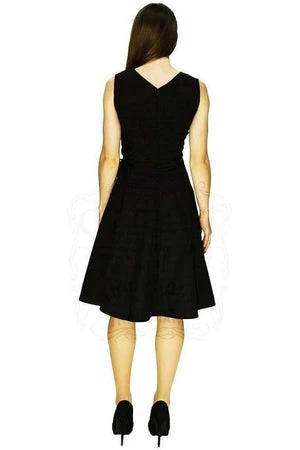 Dr Faust Check Flare Dark Grey Midi Dress - Paisley - Image 2