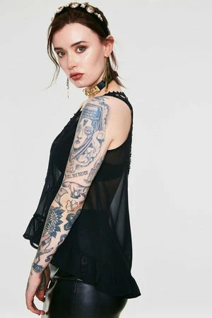 Jawbreaker Chiffon Crochet Top - Image 3