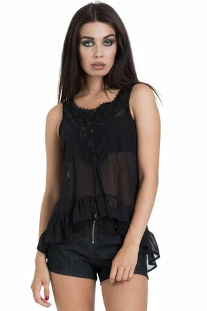 Jawbreaker Chiffon Crochet Top - Image 4