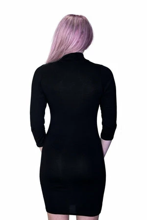 Dr Faust Choker Bodycon Black Mini Dress - Darcey - Image 2