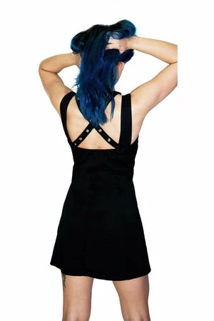 Dr Faust Club Double Strap Black Mini Dress - Kinley - Image 2