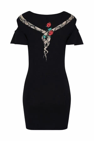Banned Dark Night Cut Out Shoulder Dress - Image 2