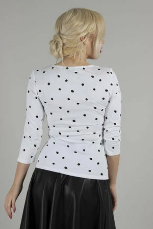 Voodoo Vixen De Vil Mono Polka Dot Top - Image 2