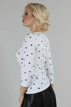 Voodoo Vixen De Vil Mono Polka Dot Top - Image 3