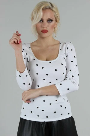 Voodoo Vixen De Vil Mono Polka Dot Top