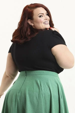 Voodoo Vixen Debbie Daisy Trim Top Plus Size - Image 2