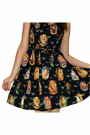 Dr Faust Diamonds And Characters Black Mini Dress - Ariana - Image 3