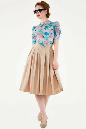 Voodoo Vixen Dita Teese Fan Print Pinup Top