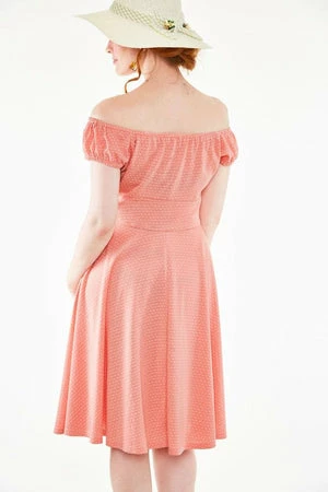 Voodoo Vixen Tessy Gathered Neckline Polka Dot Flare Dress - Image 2