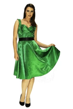 Dr Faust Draped Heart Silk Green Midi Dress - Aaliyah