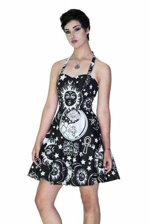 Dr Faust Enzyme Washed Celestial Black Mini Dress - Poppy