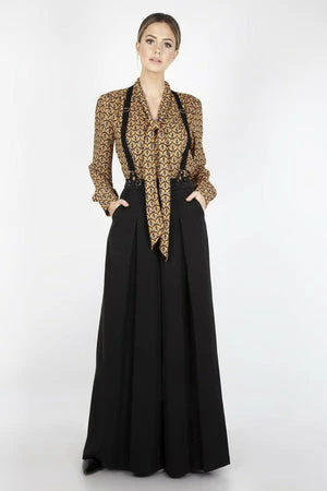 Voodoo Vixen Gabby Crepe Long Sleeve Bow Top - Image 3